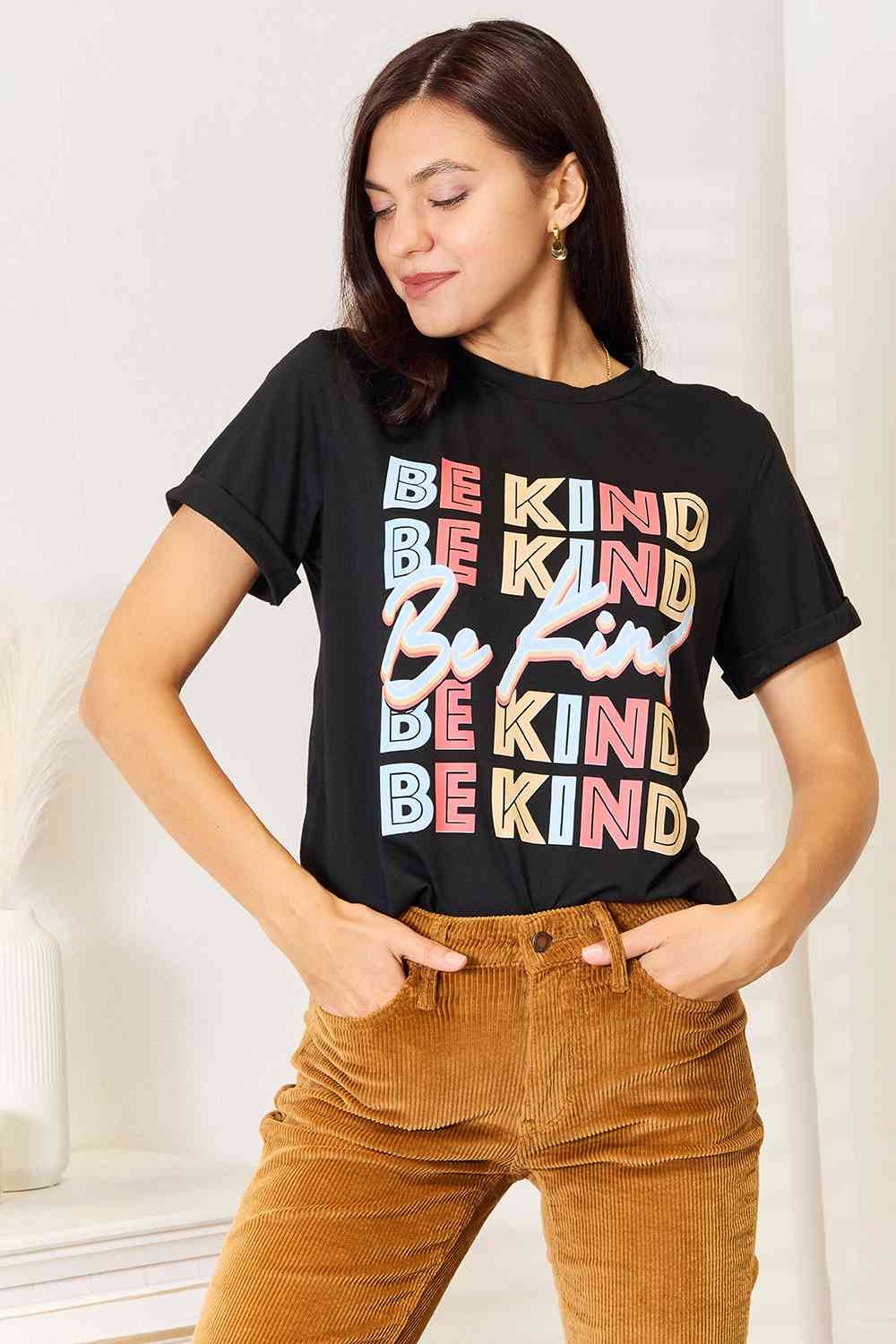 BE KIND Graphic Round Neck T-Shirt - RTS