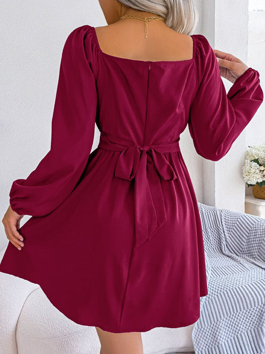 Tess Square Neck Balloon Sleeve Dress
