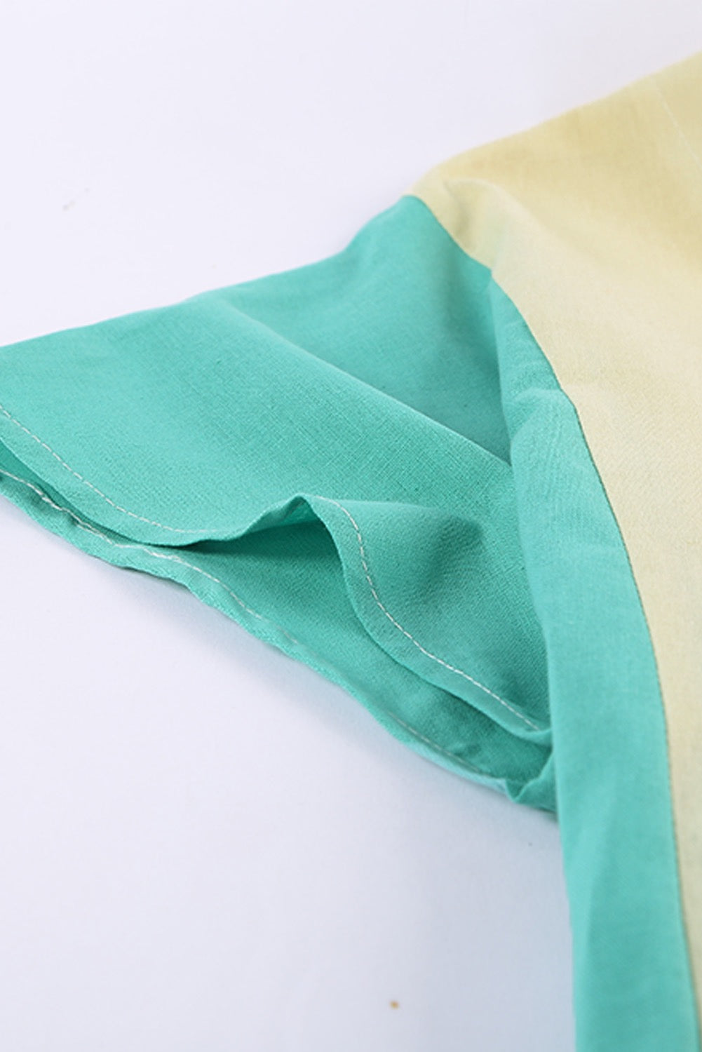 Color Block Pastel V-Neck Short Sleeve Top