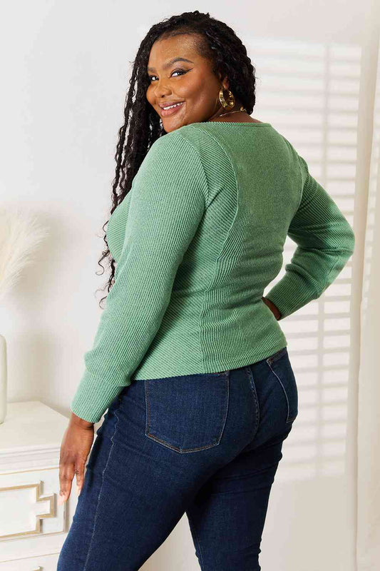 Flatter Me Scoop Neck Long Sleeve Top