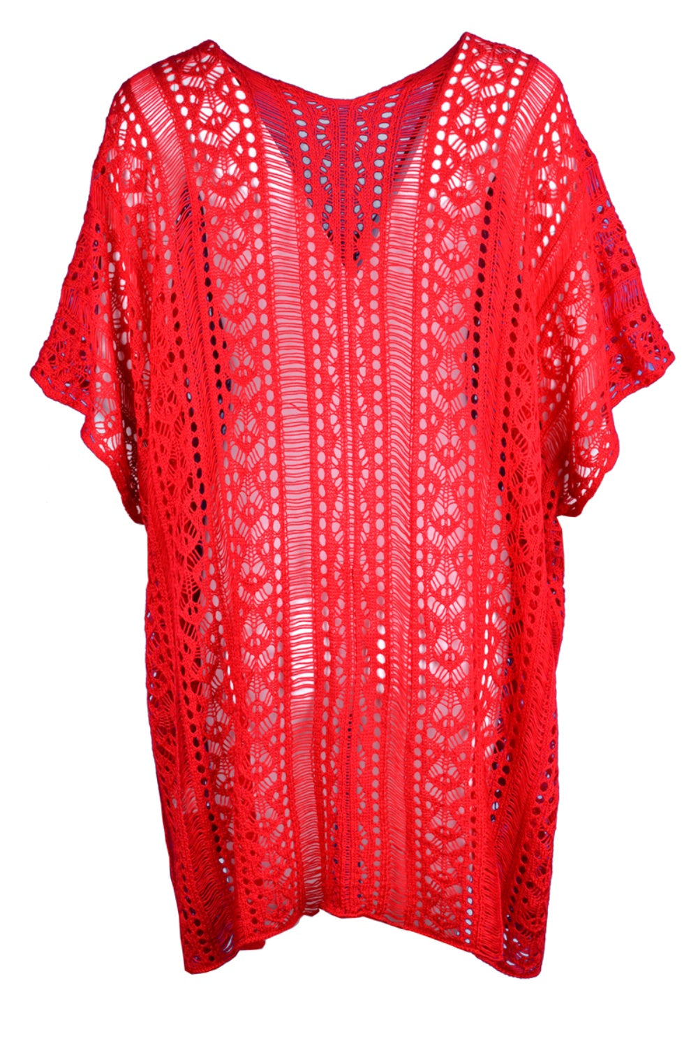 Cutout V-Neck Cover-Up with Tassel