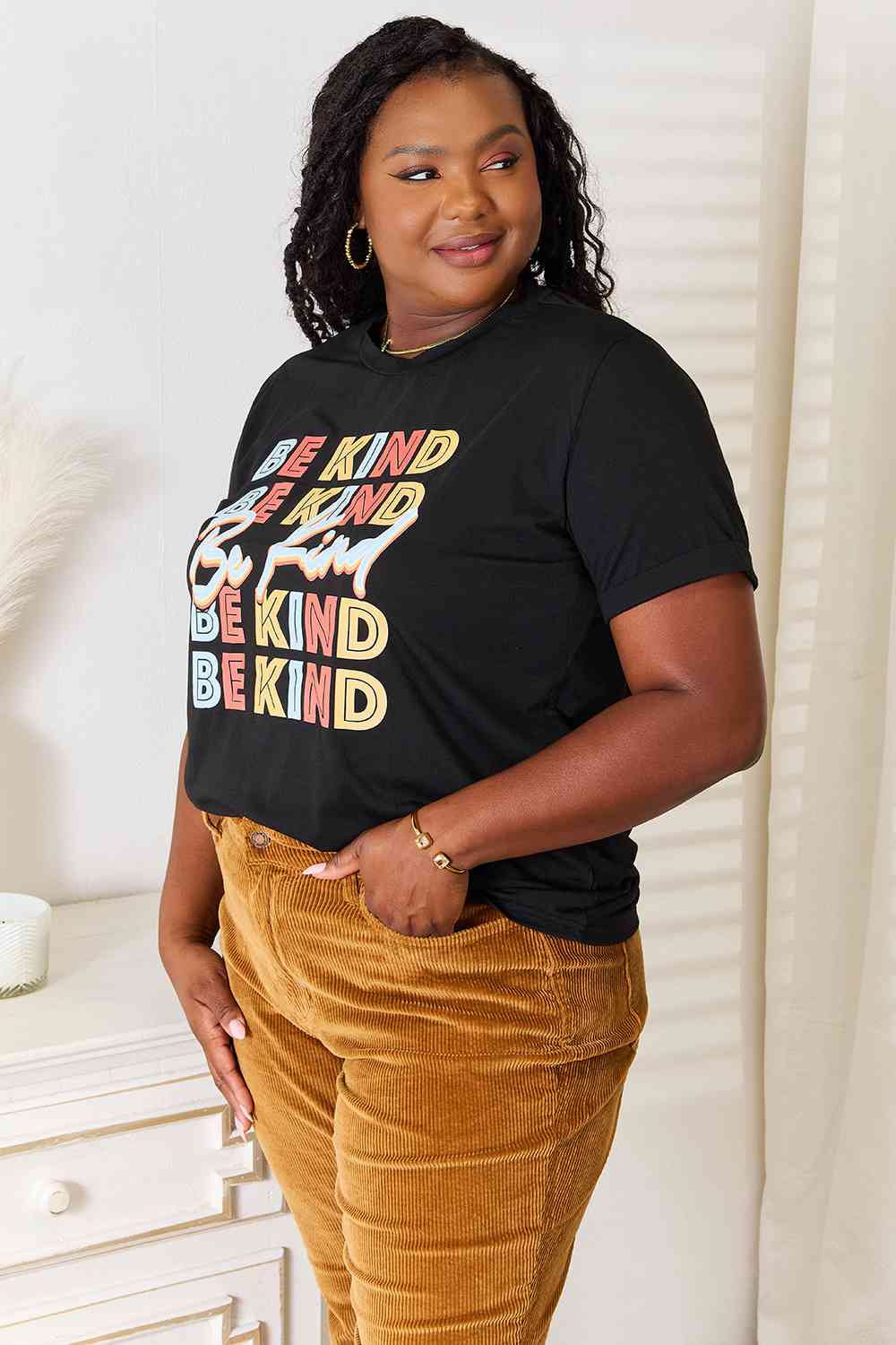 BE KIND Graphic Round Neck T-Shirt - RTS