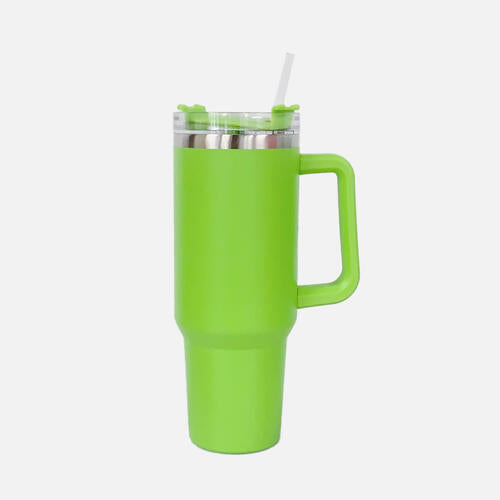 40 oz Stainless Steel Tumbler with Handle and Straw