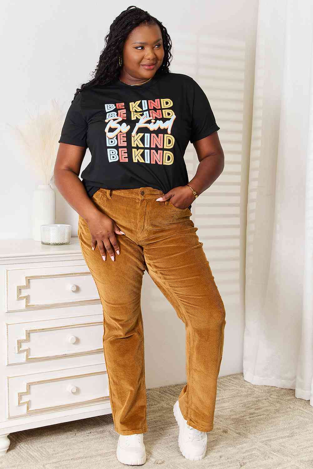 BE KIND Graphic Round Neck T-Shirt - RTS