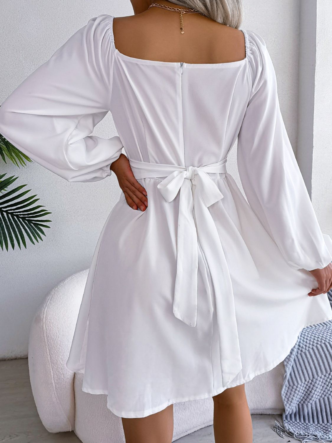 Tess Square Neck Balloon Sleeve Dress